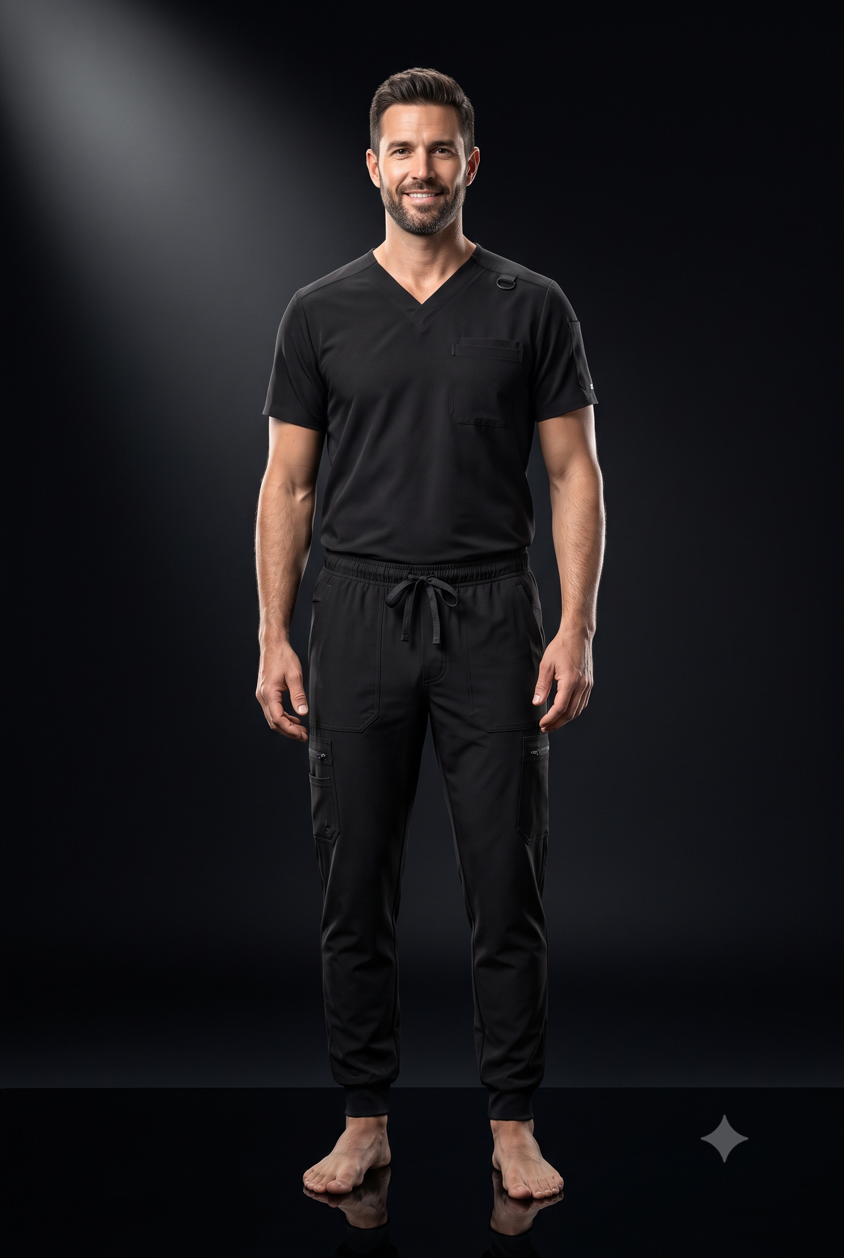 Gemini_Generated_Image_47sqq347sqq347sq Black Signature Men's Scrub Set - Image 1
