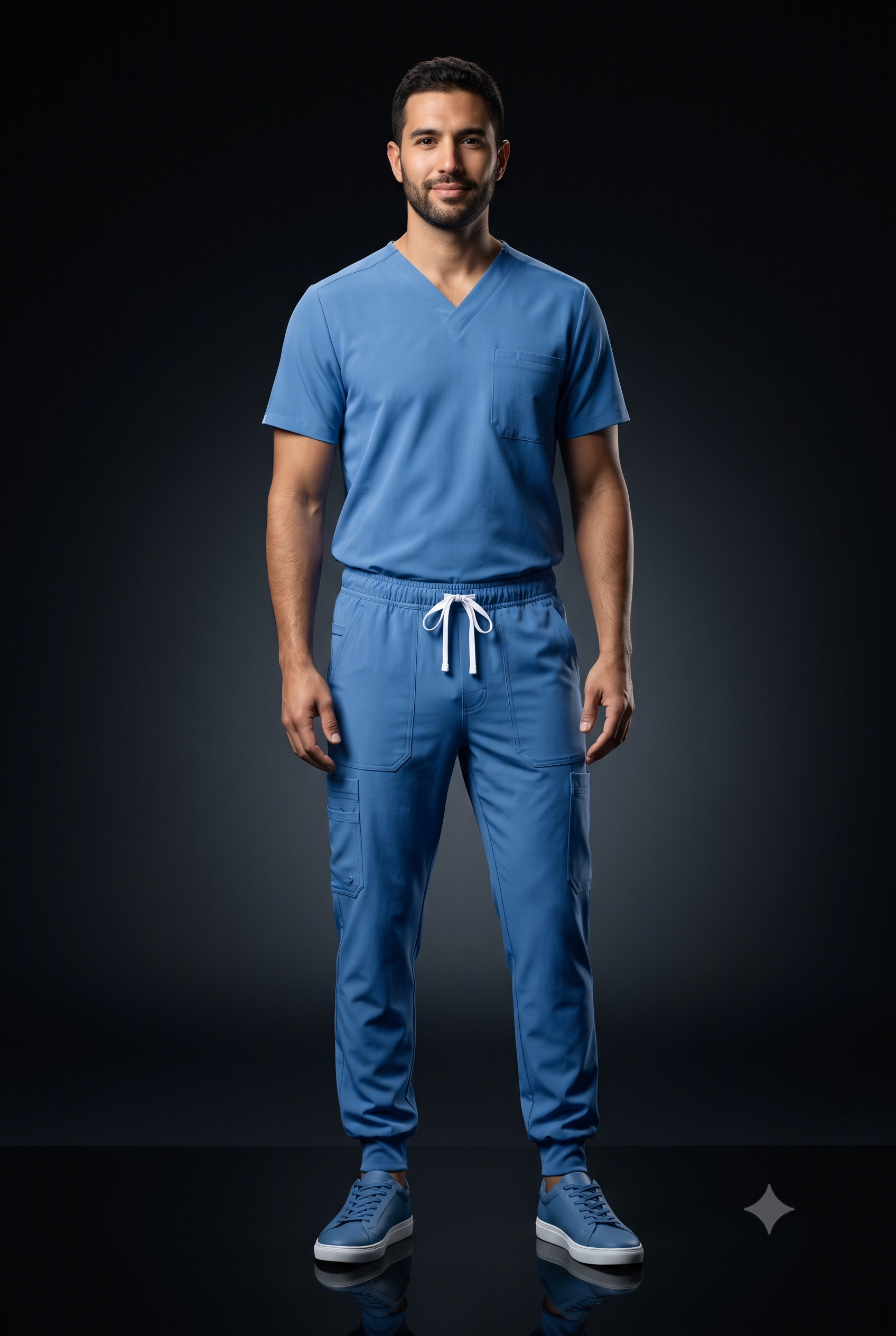 Gemini_Generated_Image_8jdbom8jdbom8jdb Ceil Blue Performance Men's Scrub Set - Image 1