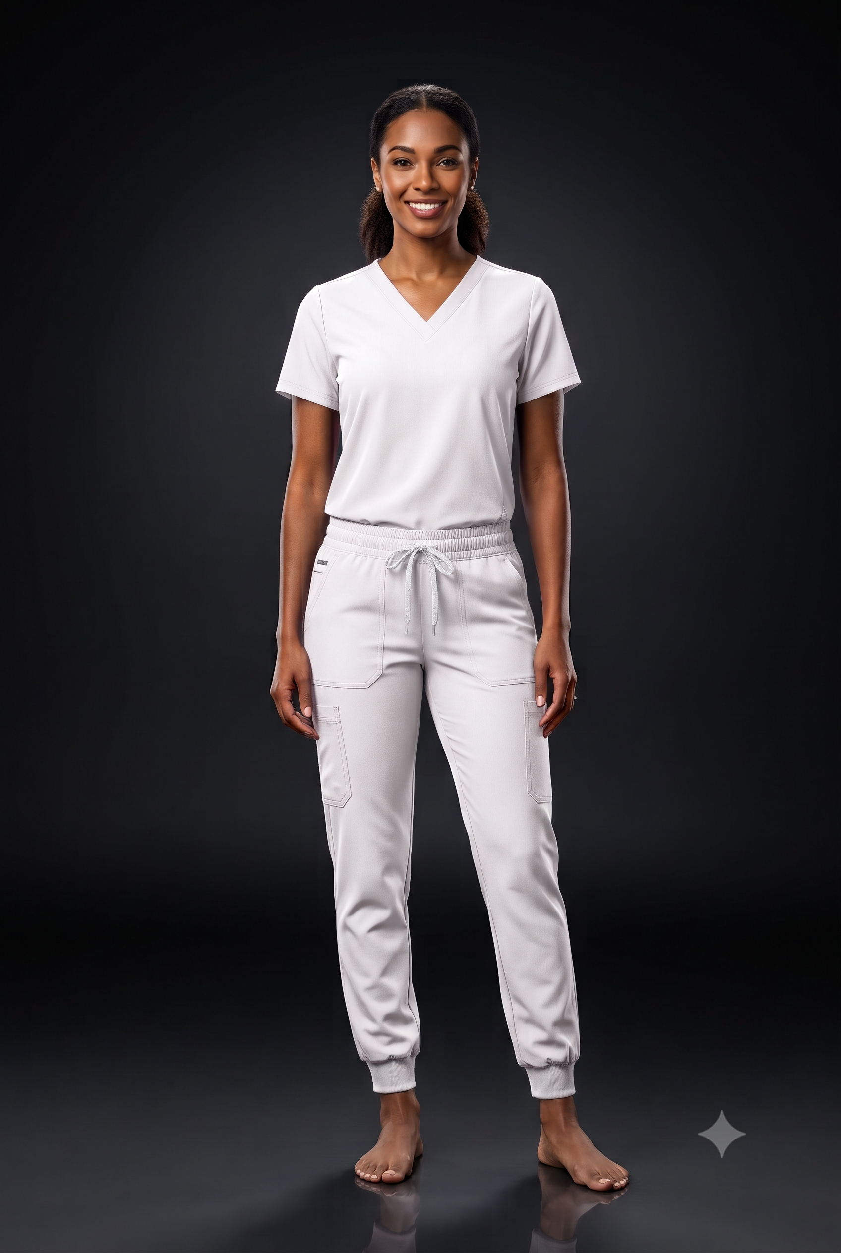Gemini_Generated_Image_fm5i9gfm5i9gfm5i Pure White Elite Women's Scrub Set - Image 1