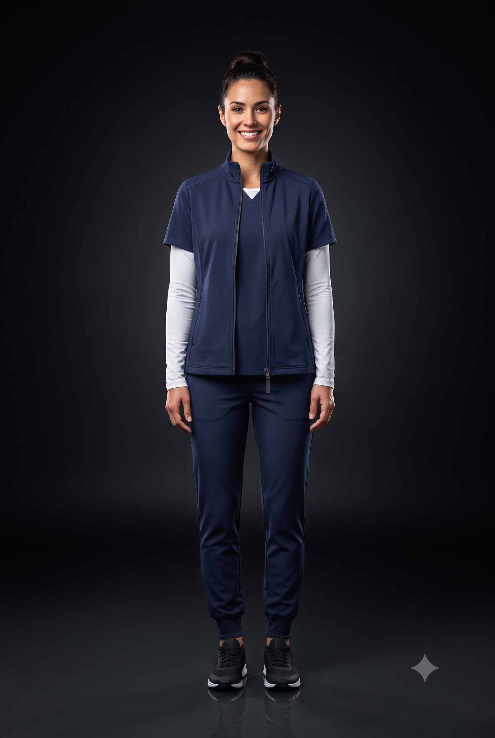 Gemini_Generated_Image_pd4tvcpd4tvcpd4t White Long Sleeve Under Scrub Tee - Image 1